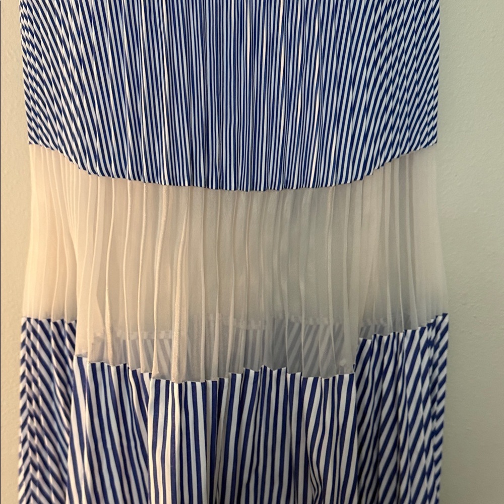 Armani Exchange Blue and White Striped Midi Dress - Picture 2 of 6